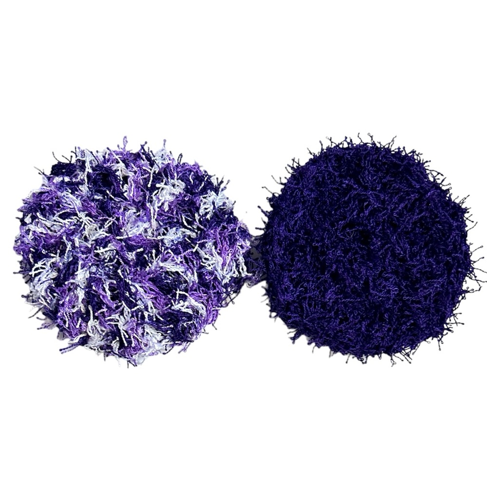 HAND CRAFTED Purple Crochet Polyester Reusable Kitchen Or Bath Scrubbing Pads - Picture 7 of 10